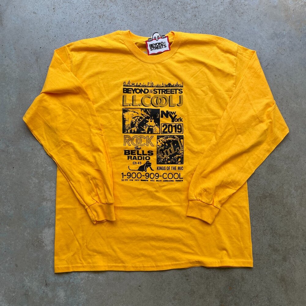 Beyond The Streets LL Cool J T-Shirt Long Sleeve Yellow Men's XL New With Tags